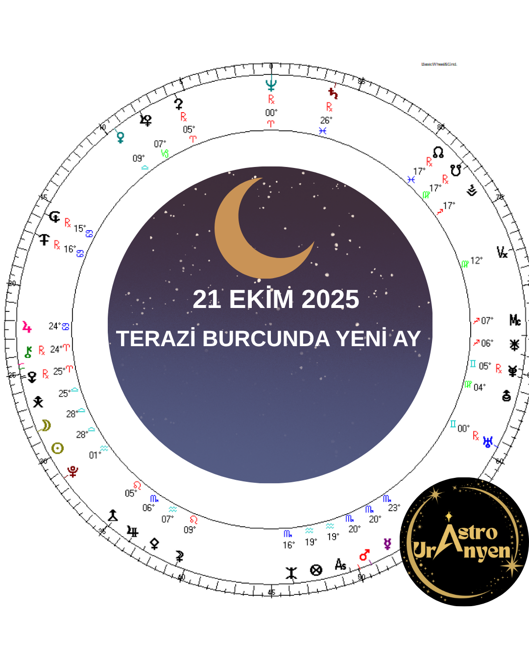 21 Ekim 2025 Terazi burcunda Yeni ay