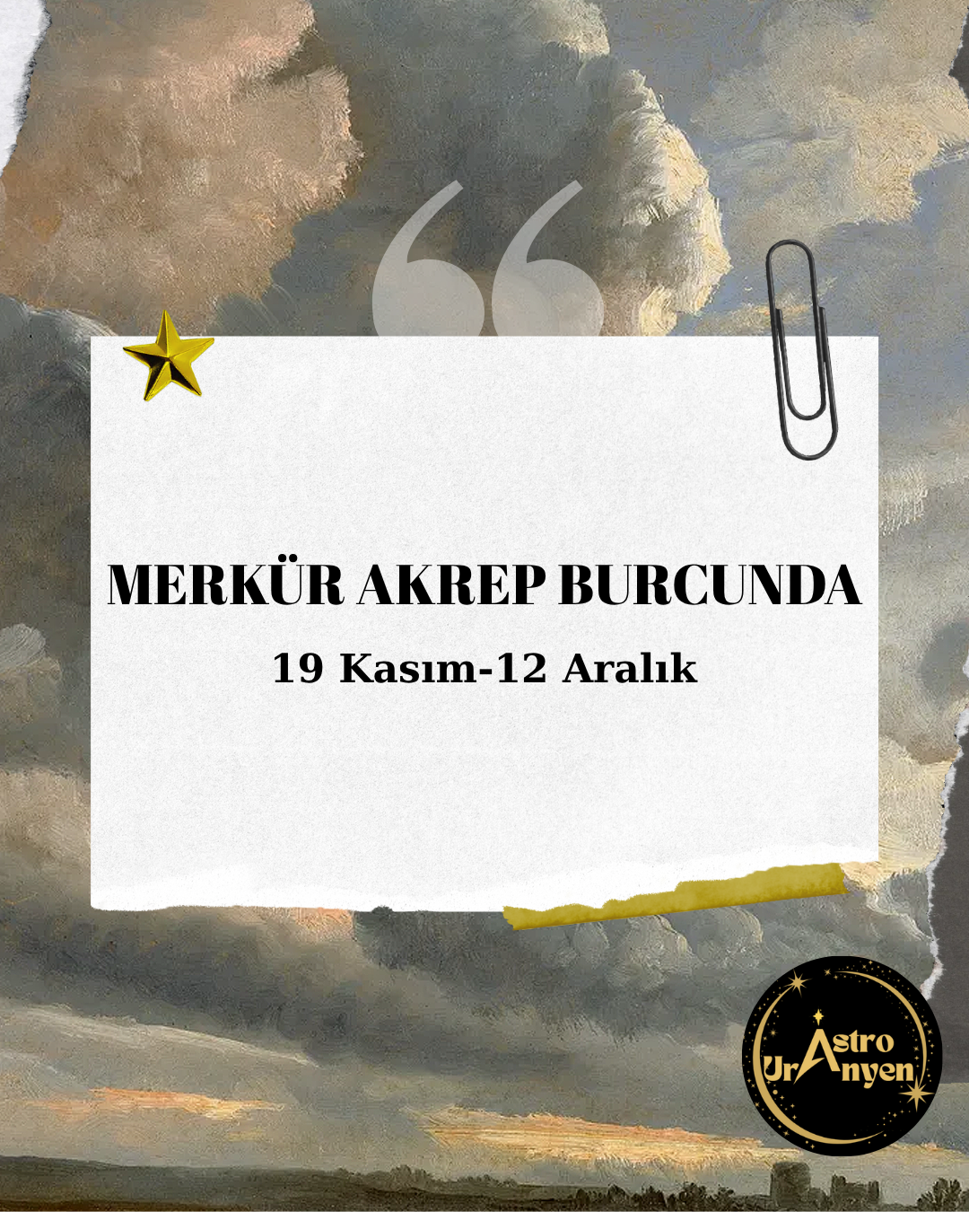 MERKÜR AKREP BURCUNDA