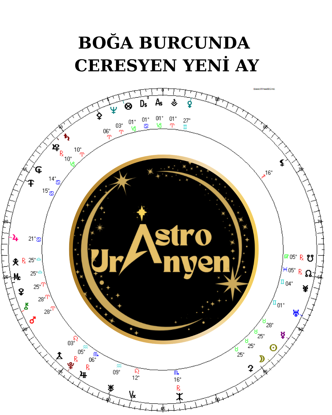 16 MAYIS BOĞA BURCUNDA CERESYEN YENİ AY